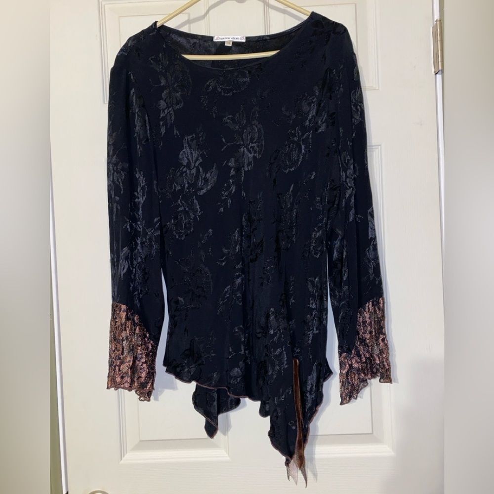 Vintage Spencer Alexis Brocade Lace Women's Top and Skirt Sz 14
